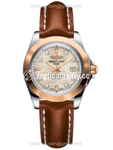 Breitling Galactic 32 Sleek Edition Stainless Steel / Rose Gold / Pearl Diamond / Calf C7133012/A803/406X/A14BA.1