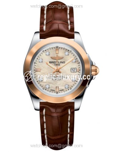 Breitling Galactic 32 Sleek Edition Stainless Steel / Rose Gold / Pearl Diamond / Croco C7133012/A803/778P/A14BA.1