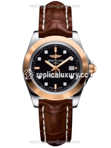 Breitling Galactic 32 Sleek Edition Stainless Steel / Rose Gold / Trophy Black Diamond / Croco C7133012/BF64/778P/A14BA.1