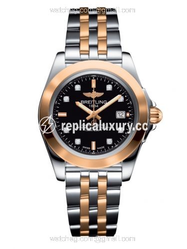 Breitling Galactic 32 Sleek Edition Stainless Steel / Rose Gold / Trophy Black Diamond / Bracelet C7133012/BF64/792C