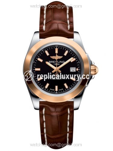 Breitling Galactic 32 Sleek Edition Stainless Steel / Rose Gold / Trophy Black / Croco C7133012/BF65/778P/A14BA.1