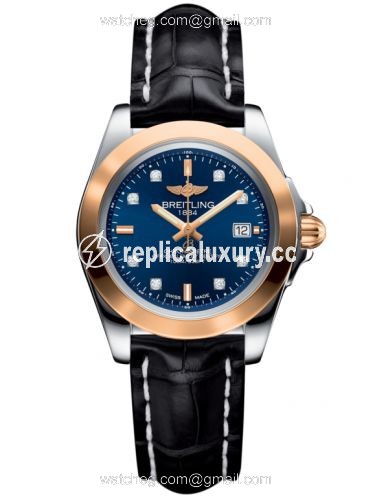 Breitling Galactic 32 Sleek Edition Stainless Steel / Rose Gold / Horizon Blue Diamond / Croco C7133012/C967/777P/A14BA.1
