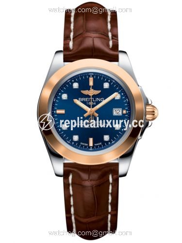 Breitling Galactic 32 Sleek Edition Stainless Steel / Rose Gold / Horizon Blue Diamond / Croco C7133012/C967/778P/A14BA.1