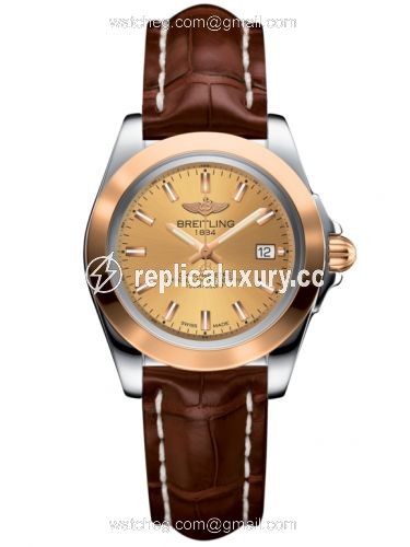 Breitling Galactic 32 Sleek Edition Stainless Steel / Rose Gold / Golden Sun / Croco C7133012/H549/778P/A14BA.1