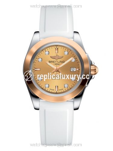 Breitling Galactic 32 Sleek Edition Stainless Steel / Rose Gold / Golden Sun Diamond / Rubber C7133012/H550/164S/A14S.1