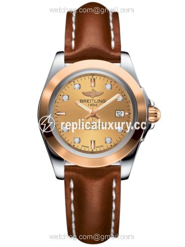 Breitling Galactic 32 Sleek Edition Stainless Steel / Rose Gold / Golden Sun Diamond / Calf C7133012/H550/406X/A14BA.1