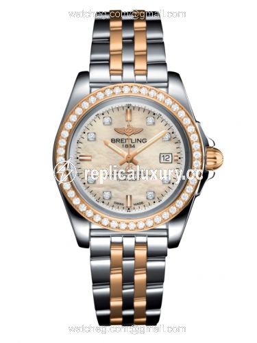 Breitling Galactic 32 Sleek Edition Stainless Steel / Rose Gold / Diamond / Pearl Diamond / Bracelet C7133053/A803/792C