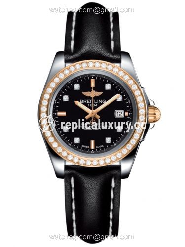 Breitling Galactic 32 Sleek Edition Stainless Steel / Rose Gold / Diamond / Trophy Black Diamond / Calf C7133053/BF64/408X/A14BA.1