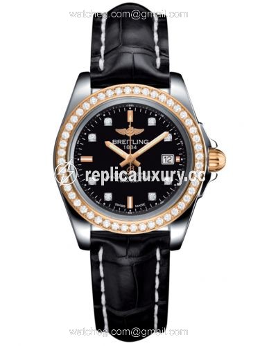 Breitling Galactic 32 Sleek Edition Stainless Steel / Rose Gold / Diamond / Trophy Black Diamond / Croco C7133053/BF64/777P/A14BA.1