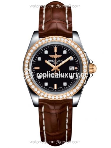 Breitling Galactic 32 Sleek Edition Stainless Steel / Rose Gold / Diamond / Trophy Black Diamond / Croco C7133053/BF64/778P/A14BA.1