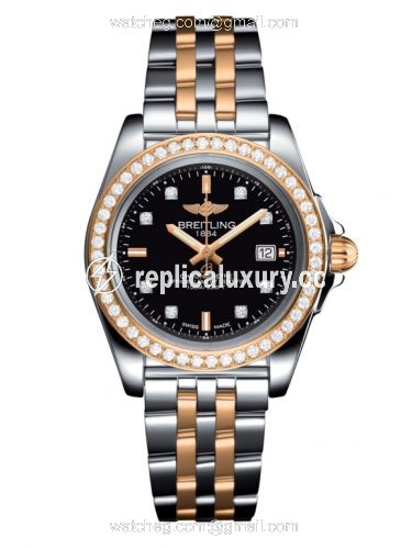Breitling Galactic 32 Sleek Edition Stainless Steel / Rose Gold / Diamond / Trophy Black Diamond / Bracelet C7133053/BF64/792C
