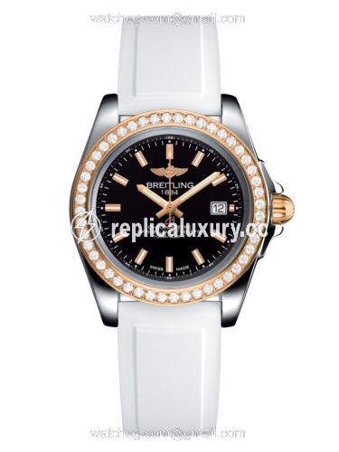 Breitling Galactic 32 Sleek Edition Stainless Steel / Rose Gold / Diamond / Trophy Black / Rubber C7133053/BF65/164S/A14S.1