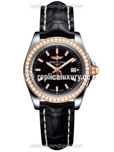 Breitling Galactic 32 Sleek Edition Stainless Steel / Rose Gold / Diamond / Trophy Black / Croco C7133053/BF65/777P/A14BA.1