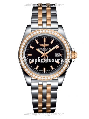 Breitling Galactic 32 Sleek Edition Stainless Steel / Rose Gold / Diamond / Trophy Black / Bracelet C7133053/BF65/792C