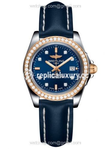 Breitling Galactic 32 Sleek Edition Stainless Steel / Rose Gold / Diamond / Horizon Blue Diamond / Calf C7133053/C967/116X/A14BA.1