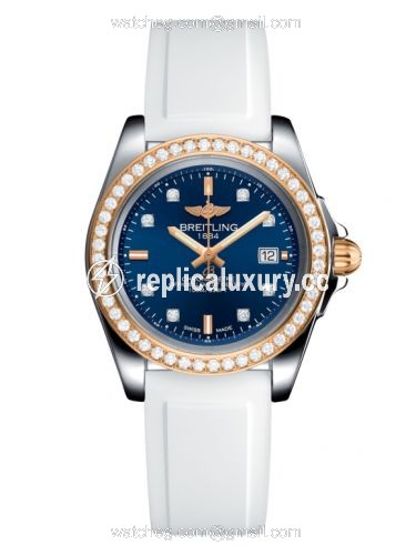 Breitling Galactic 32 Sleek Edition Stainless Steel / Rose Gold / Diamond / Horizon Blue Diamond / Rubber C7133053/C967/164S/A14S.1