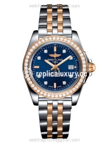 Breitling Galactic 32 Sleek Edition Stainless Steel / Rose Gold / Diamond / Horizon Blue Diamond / Bracelet C7133053/C967/792C