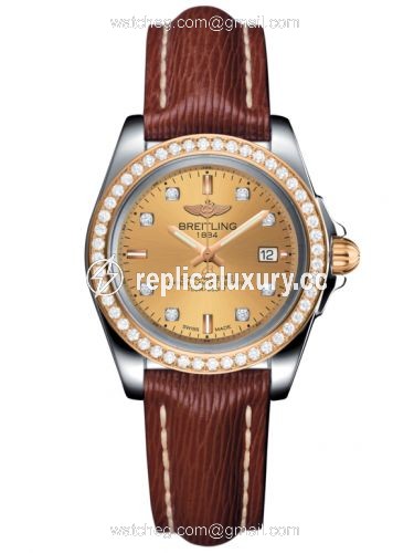 Breitling Galactic 32 Sleek Edition Stainless Steel / Rose Gold / Diamond / Golden Sun Diamond / Sahara C7133053/H550/211X/A14BA.1