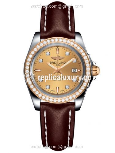 Breitling Galactic 32 Sleek Edition Stainless Steel / Rose Gold / Diamond / Golden Sun Diamond / Calf C7133053/H550/410X/A14BA.1