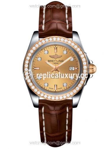 Breitling Galactic 32 Sleek Edition Stainless Steel / Rose Gold / Diamond / Golden Sun Diamond / Croco C7133053/H550/778P/A14BA.1