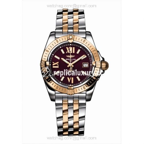 Breitling Cockpit Lady Gold Bezel / Black / Bracelet C7135612.K519
