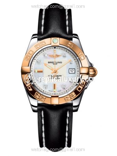 Breitling Galactic 32 Stainless Steel / Rose Gold / Pearl Diamond / Calf C71356L2.A712.408X