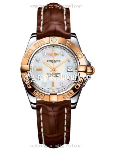 Breitling Galactic 32 Stainless Steel / Rose Gold / Pearl Diamond / Croco C71356L2.A712.778P
