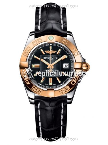 Breitling Galactic 32 Stainless Steel / Rose Gold / Trophy Black / Croco C71356L2.BA12.777P