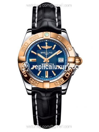 Breitling Galactic 32 Stainless Steel / Rose Gold / Metallica Blue / Croco C71356L2.C813.777P