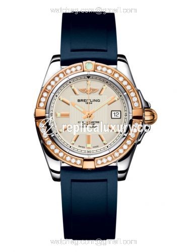 Breitling Galactic 32 Stainless Steel / Rose Gold / Diamond / Sierra Silver / Rubber C71356LA.G704.141S