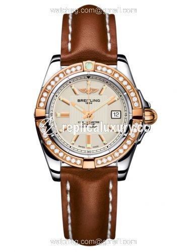 Breitling Galactic 32 Stainless Steel / Rose Gold / Diamond / Sierra Silver / Calf C71356LA.G704.406X