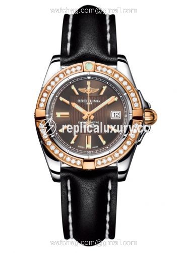 Breitling Galactic 32 Stainless Steel / Rose Gold / Diamond / Solar Bronze / Calf C71356LA.Q581.408X