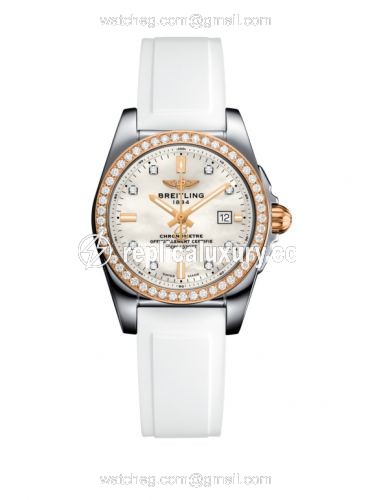 Breitling Galactic 29 Stainless Steel / Rose Gold / Diamond / Pearl Diamond / Rubber C7234853/A792/249S/A12S.1