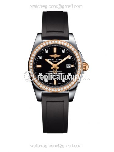 Breitling Galactic 29 Stainless Steel / Rose Gold / Diamond / Trophy Black Diamond / Rubber C7234853/BE86/248S/A12S.1