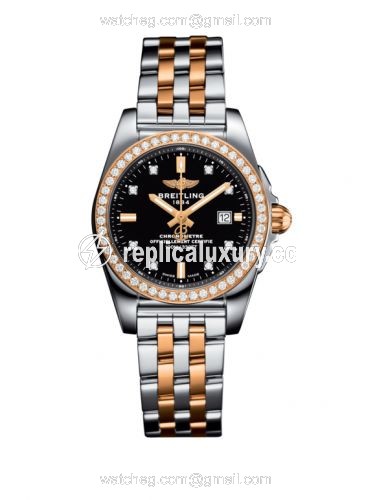 Breitling Galactic 29 Stainless Steel / Rose Gold / Diamond / Trophy Black Diamond / Bracelet C72348531B1C1
