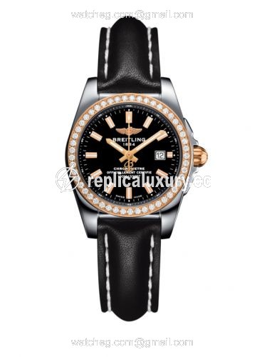 Breitling Galactic 29 Stainless Steel / Rose Gold / Diamond / Trophy Black / Calf C7234853/BF32/477X/A12BA.1