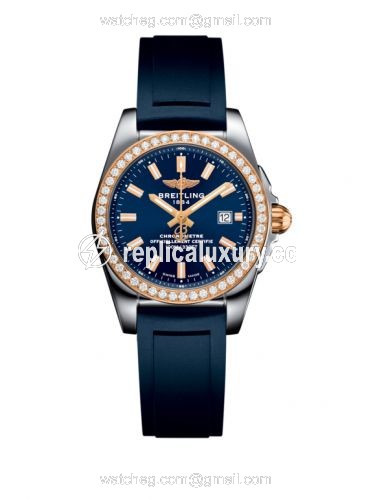 Breitling Galactic 29 Stainless Steel / Rose Gold / Diamond / Horizon Blue / Rubber C7234853/C950/287S/A12S.1