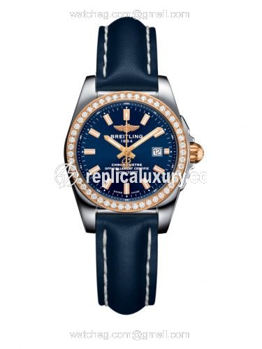 Breitling Galactic 29 Stainless Steel / Rose Gold / Diamond / Horizon Blue / Calf C7234853/C950/486X/A12BA.1