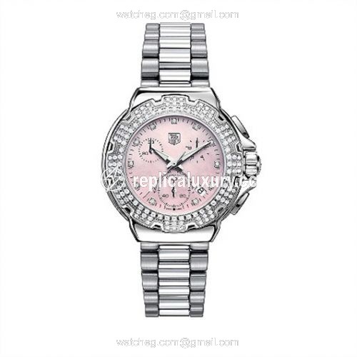 TAG Heuer Formula 1 Quartz Chronograph 37 Stainless Steel / Diamond / Pink MOP - Diamond / Bracelet CAC1311.BA0852