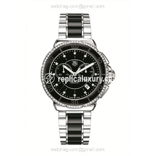 TAG Heuer Formula 1 Chronograph Quartz 41 Stainless Steel / Diamond / Black / Bracelet CAH1212.BA0862