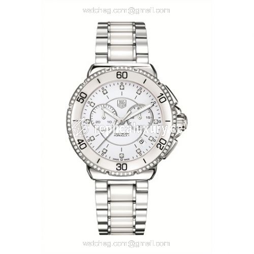 TAG Heuer Formula 1 Chronograph Quartz 41 Stainless Steel / Diamond / White / Bracelet CAH1213.BA0863