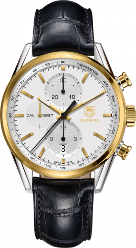 TAG Heuer Carrera Calibre 1887 41 Stainless Steel / Yellow Gold / Silver / Alligator CAR2150.FC6266