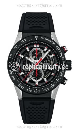 TAG Heuer Carrera Calibre Heuer 01 45 Stainless Steel / Skeleton / Rubber CAR2A1Z.FT6044