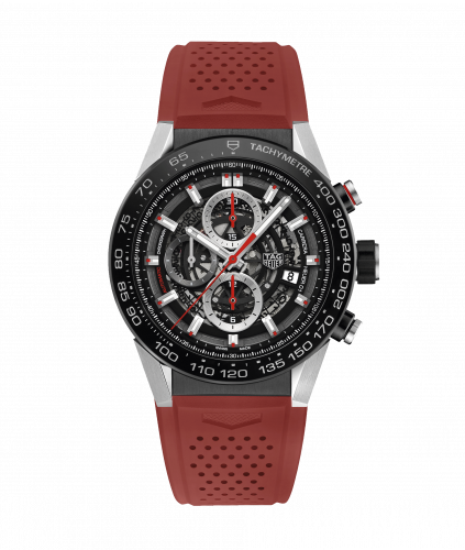 TAG Heuer Carrera Calibre Heuer 01 45 Stainless Steel / Skeleton / Rubber / Red Touch CAR2A1Z.FT6050