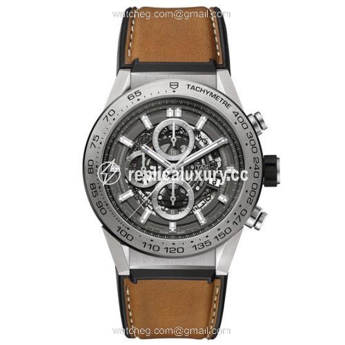 TAG Heuer Carrera Calibre Heuer 01 45 Titanium / Grey Phantom / Barenia CAR2A8A.FT6072