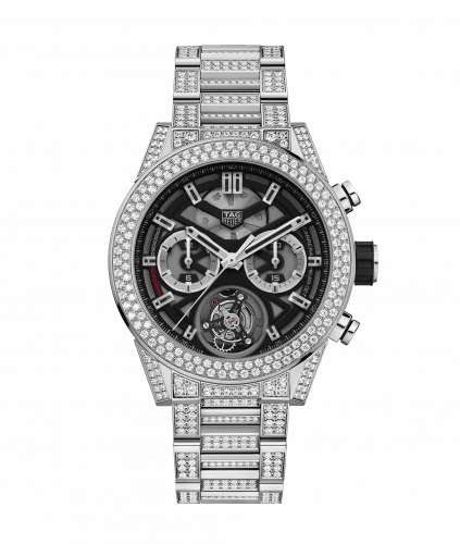 TAG Heuer Carrera Calibre Heuer 02T 45 Chronograph Tourbillon Titanium / Stainless Steel / Diamond / Bracelet CAR5A1Z.BA0510
