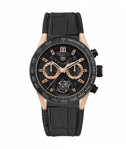 TAG Heuer Carrera Calibre Heuer 02T 45 Chronograph Tourbillon Titanium / Ceramic / Rose Gold / Alligator CAR5A5Y.FC6377