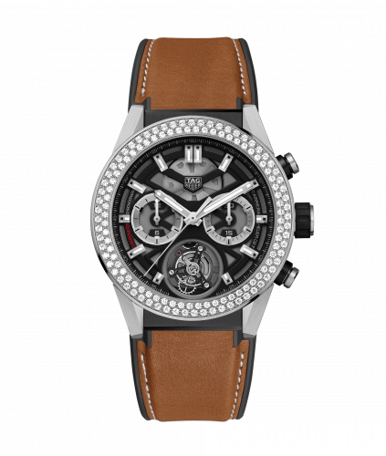 TAG Heuer Carrera Calibre Heuer 02T 45 Chronograph Tourbillon Titanium / Stainless Steel / Diamond / Calf CAR5A80.FT6072