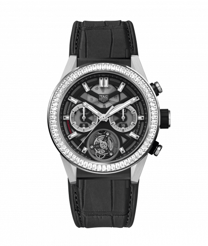 TAG Heuer Carrera Calibre Heuer 02T 45 Chronograph Tourbillon Titanium / Stainless Steel / Baguette / Alligator CAR5A81.FC6377