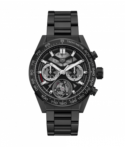 TAG Heuer Carrera Calibre Heuer 02T 45 Chronograph Tourbillon Ceramic / Bracelet CAR5A90.BH0742